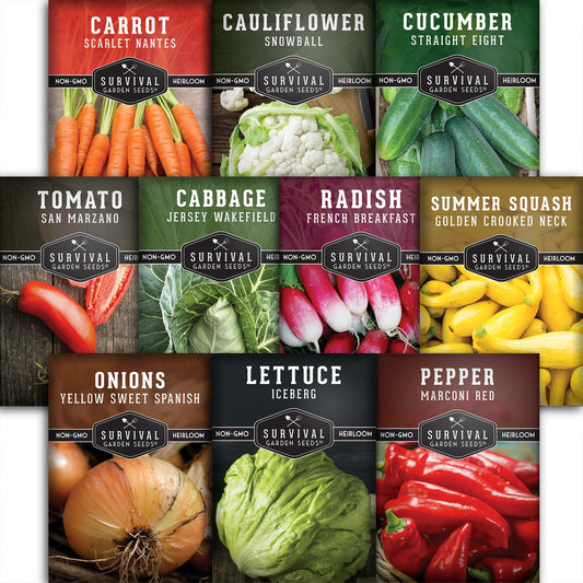 10 Heirloom Non-GMO Vegetable Seed Collection – Open-Pollinated Varieties for Home Gardens