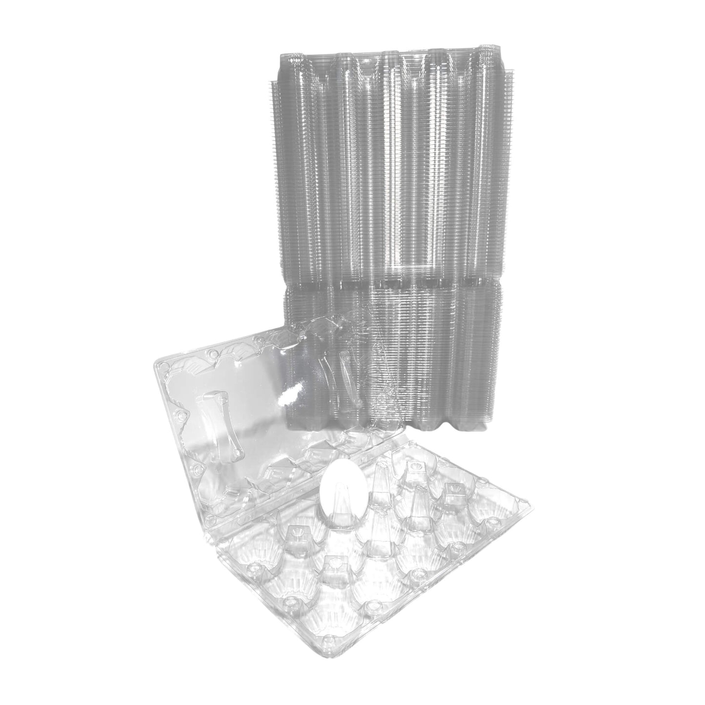 15-Egg Carton - Clear Plastic