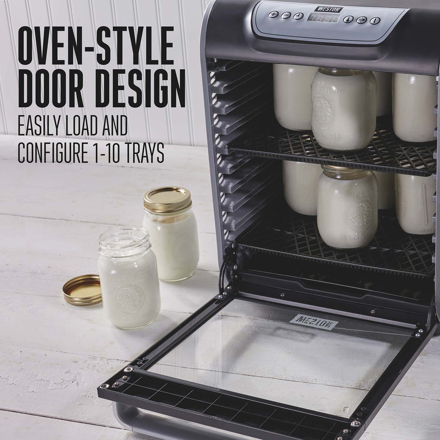10-Tray Digital Food Dehydrator With Oven-Style Door
