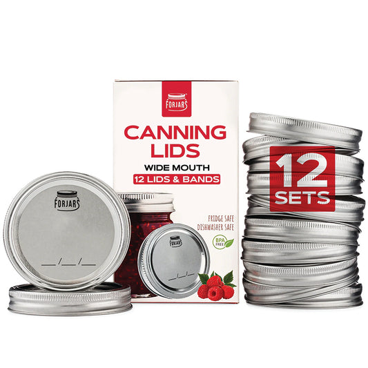 12 CANNING LIDS & BANDS