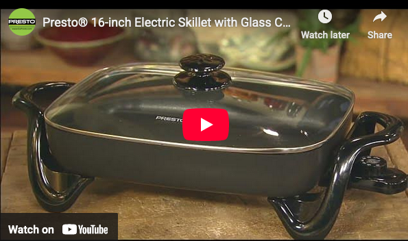 16" Electric Skillet w/Glass Cover