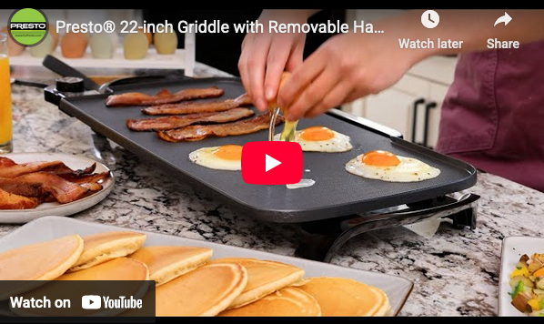 22" Electric Griddle W/Removable Handles