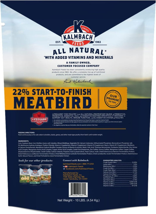 22% ALL Natural Start to Finish Meatbird Crumbles - 10 lb