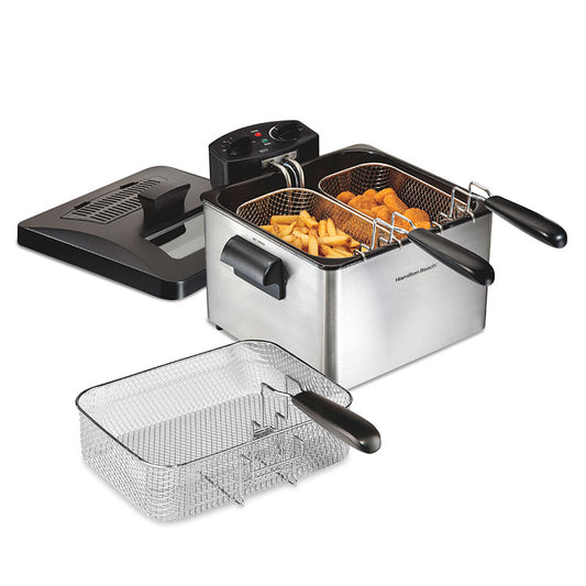 Deep Fryer, 4.5 Liters/19 Cup Oil Capacity Professional-Style with 3 Baskets