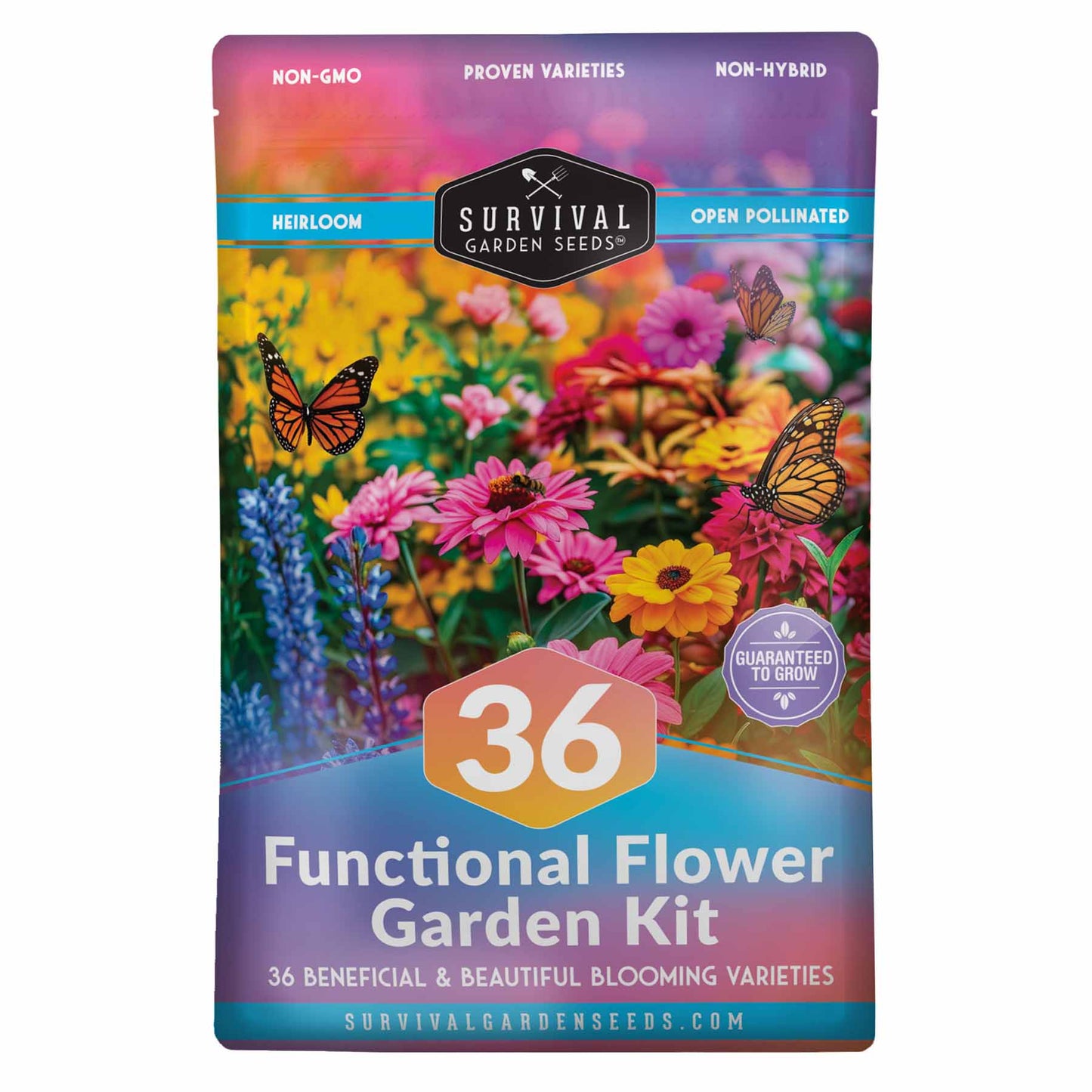 Functional Flower Garden Kit - 36 Seeds for Beauty, Bees & Wellness