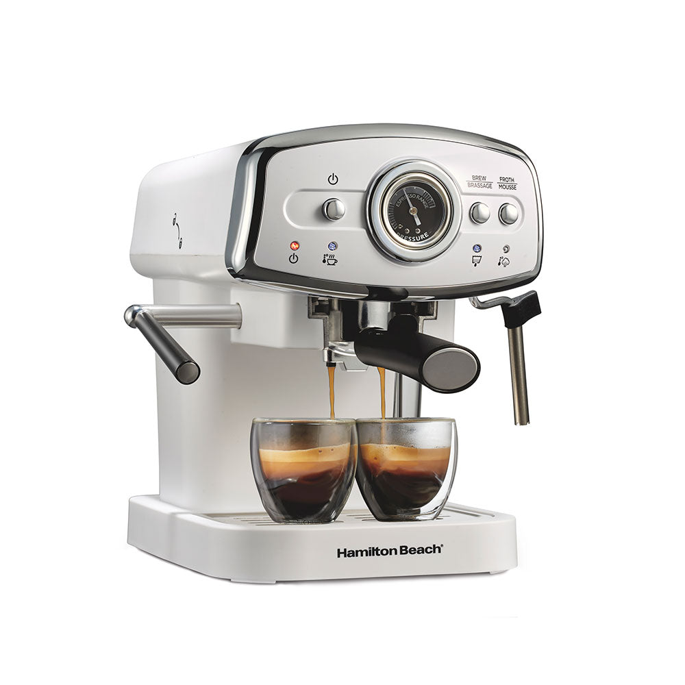 Slide & Lock Espresso Maker, White