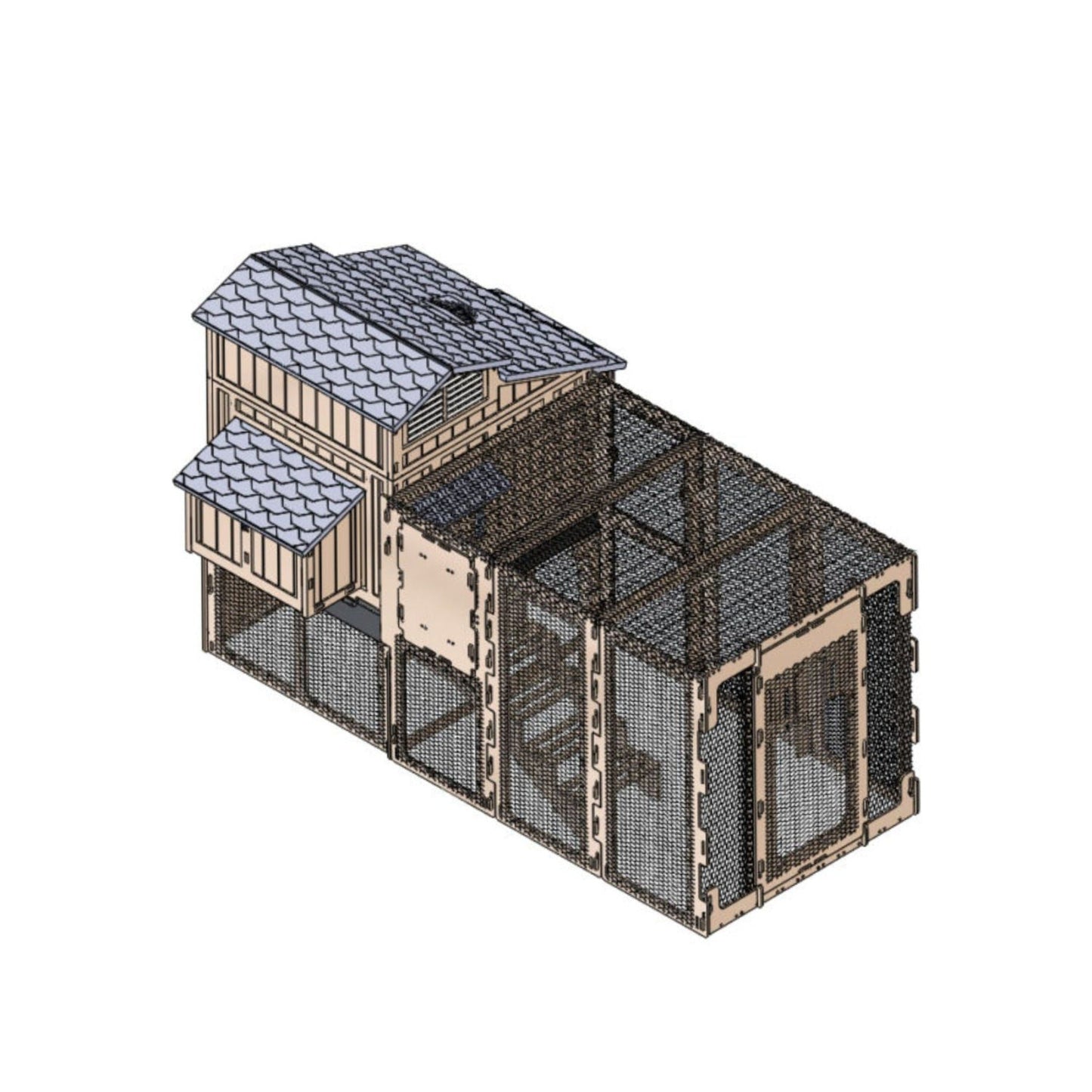 Large Chicken Coop with Stand and Stairs & Run