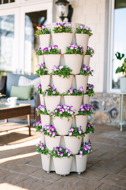 7 Tier GreenStalk Garden Leaf Vertical Planter - Basket Weave Texture