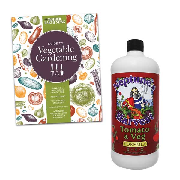 MOTHER EARTH NEWS GUIDE TO VEGETABLE GARDENING & FERTILIZER SET