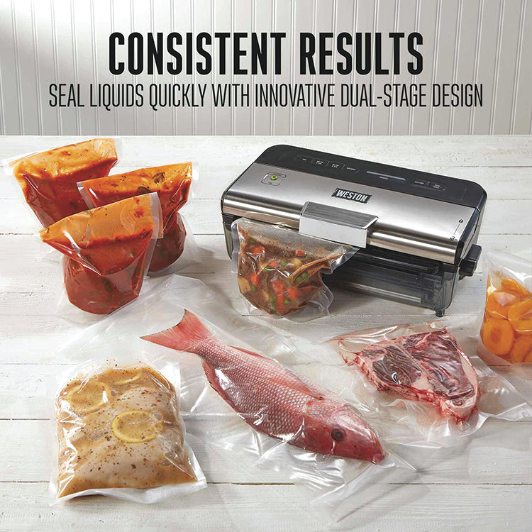 WET & DRY VACUUM SEALER WITH DATE CODE STAMP & STARTER KIT