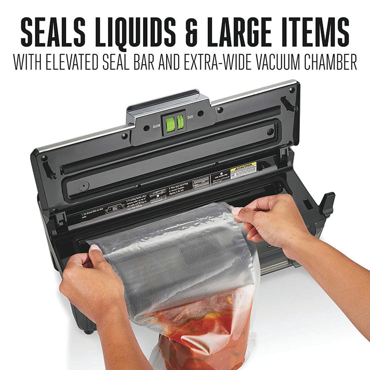 WET & DRY VACUUM SEALER WITH DATE CODE STAMP & STARTER KIT