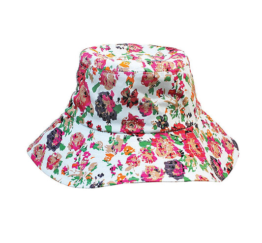 COTTON SUN HAT, COTTAGE ROSE