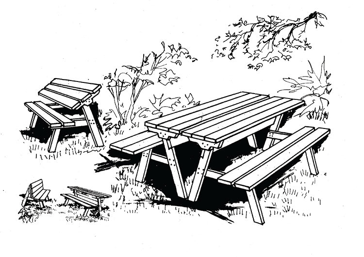 Picnic Bench & Table, E-Plan