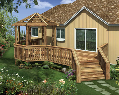 Green Prairie Deck With Gazebo, E-Plan