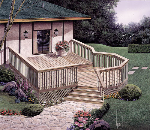 Deck With Sunken Dining Area, E-Plan