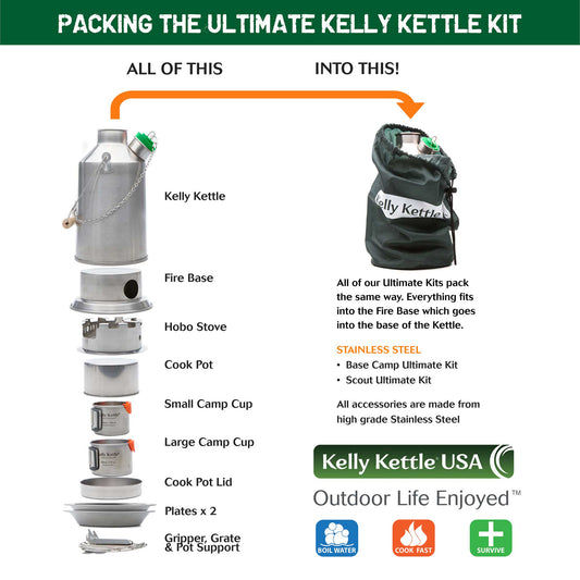 Kelly Kettle Ultimate Stainless Steel Scout Kit
