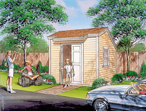 Monaca Salt Box Storage Shed, E-Plan