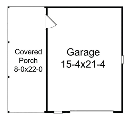 Aker Hill Covered Porch Garage, E-Plan