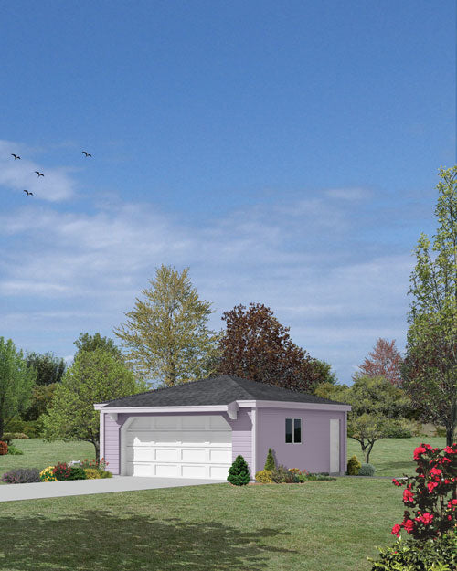Janelle 2-Car Hip Roof Garage, E-Plan