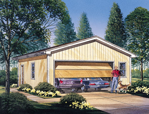 Koral 2-Car Garage With Storage, E-Plan