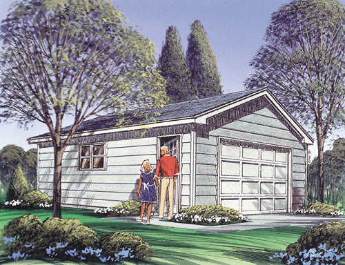 2-Car Garage With Storage Area, E-Plan