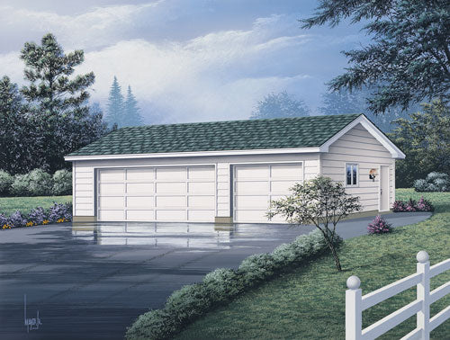 3-Car Garage With Workshop, E-Plan