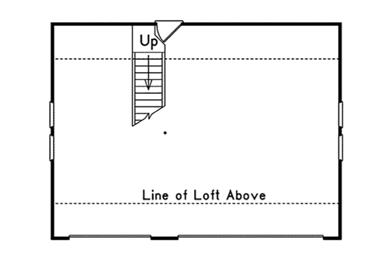 3 Car Garage With Loft Western Style, E-Plan