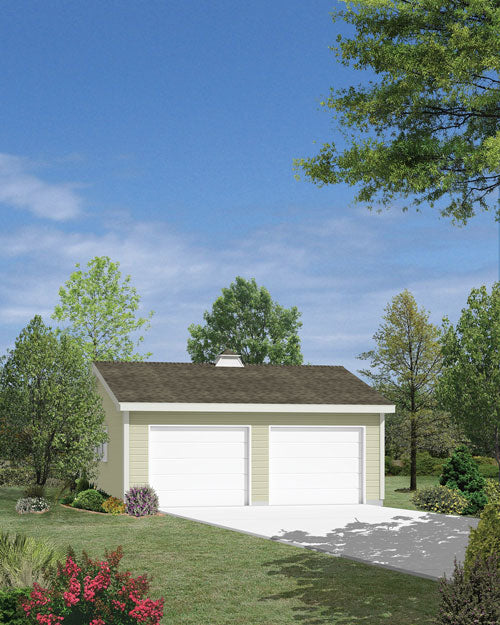 Colburg 2-Car Reverse Gable Garage, E-Plan