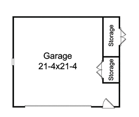 Ballard Mill 2-Car Garage With Storage, E-Plan
