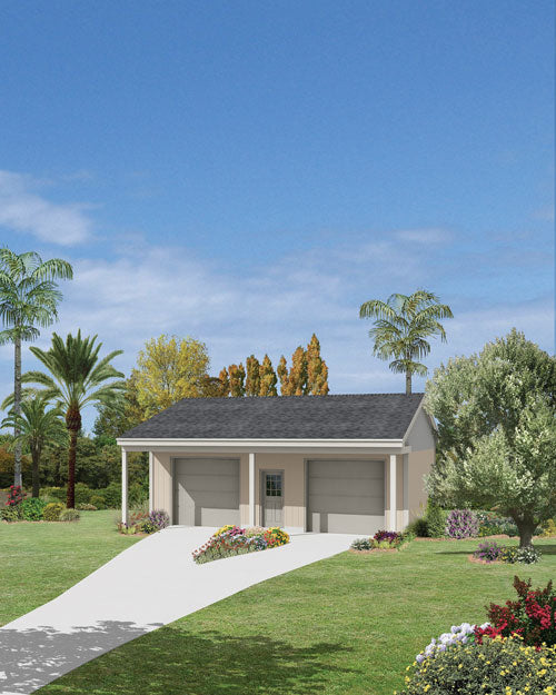 2 1/2 Car Garage/Roadside Stand, E-Plan