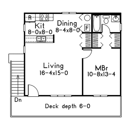 3-Car Carport With Apartment, E-Plan