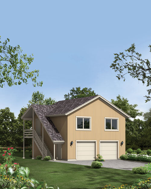Spencer Park Western 2-Car Garage, E-Plan