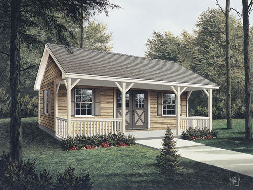 Herndon Workroom With Covered Porch, E-Plan