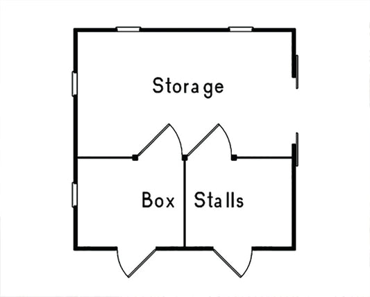 Barnhill Two Stall Horse Barn, E-Plan