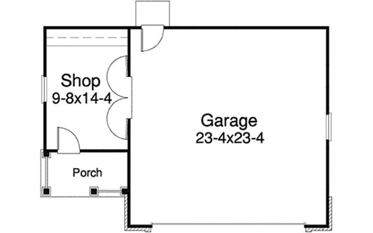 2-Car Garage With Shop, E-Plan