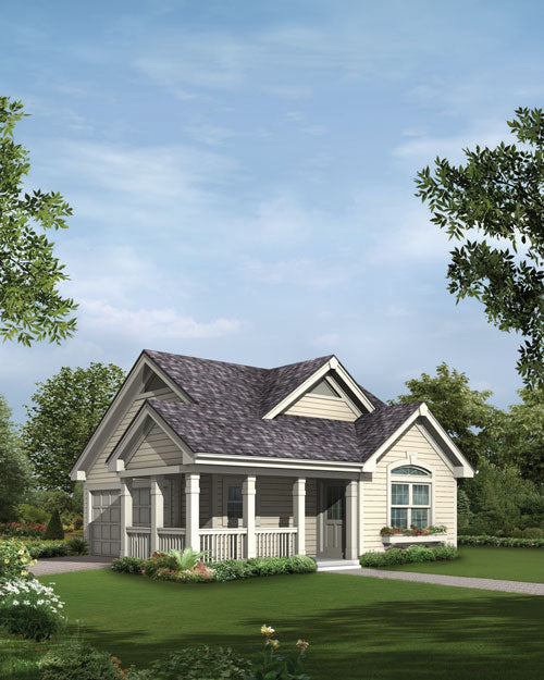 2-Car Garage With Porch And Shop, E-Plan
