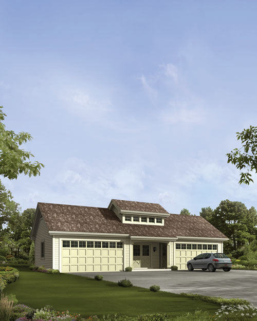 4-Car Garage With Shop, E-Plan