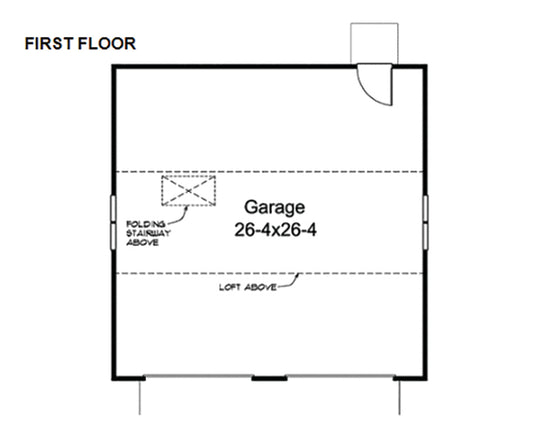 2-Car Garage With Vaulted Loft, E-Plan