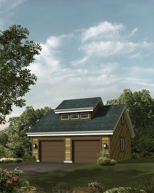 2-Car Garage With Vaulted Loft, E-Plan