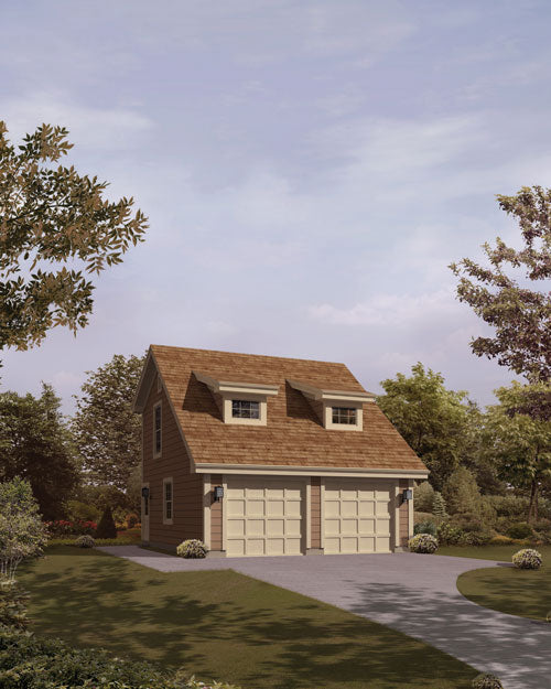 2-Car Garage With Studio/Storage, E-Plan