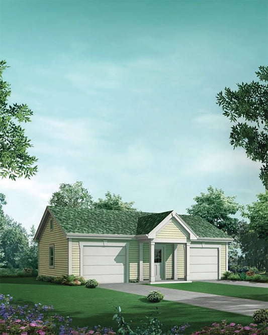 Kitra Two-Car Garage With Shop, E-Plan