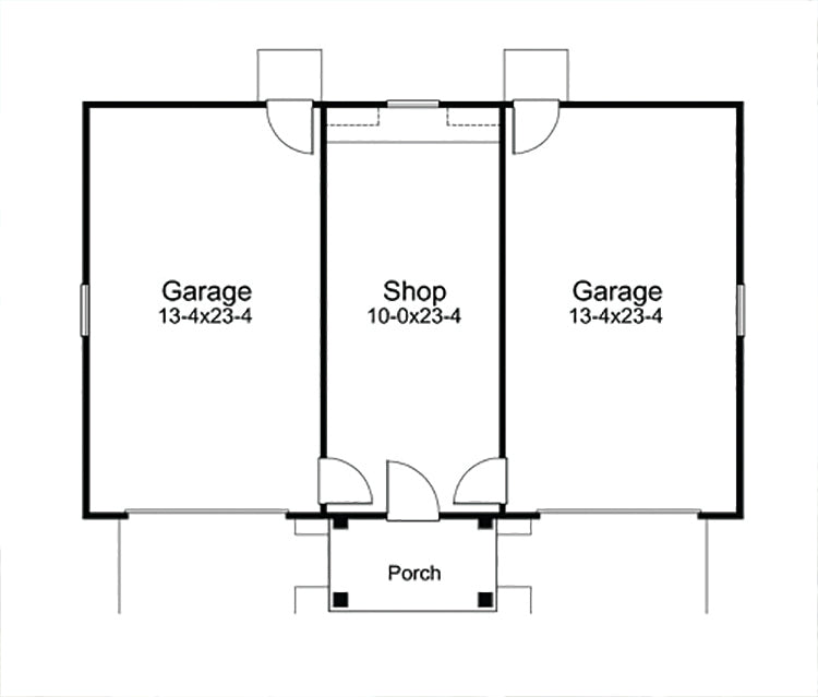 Kitra Two-Car Garage With Shop, E-Plan