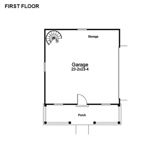 2-Car Garage With Studio Loft, E-Plan