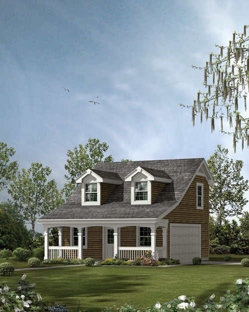 2-Car Garage With Studio Loft, E-Plan