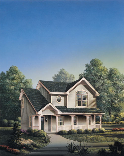 3-Car Garage Apartment With Covered Porch, E-Plan