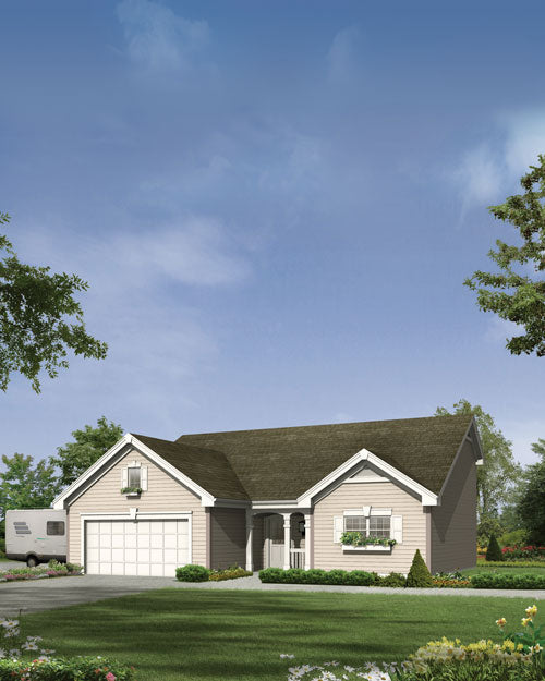 RV Garage with 2-Car Garage and Shop, E-Plan