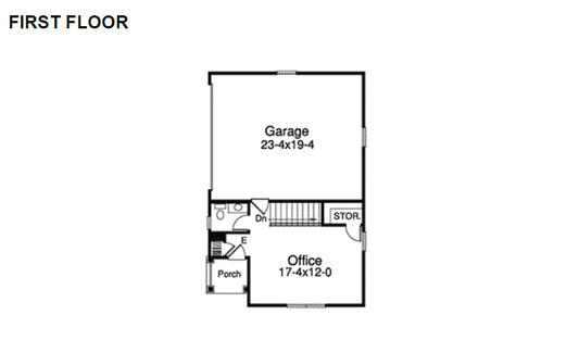 2-Car Garage With Office And Storm Shelter, E-Plan
