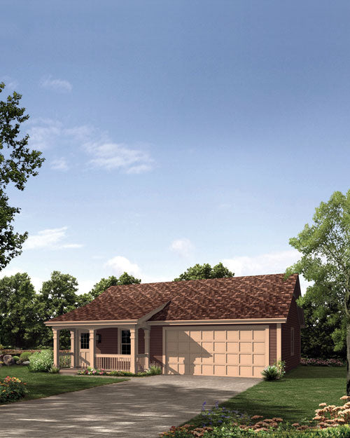 Cottage With 2-Car Garage, E-Plan