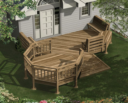At Grade Deck Design Modern Aluminum Tri Level Deck Design And Build