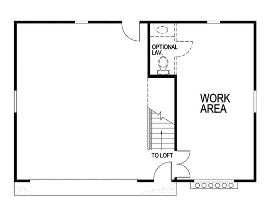 2-Car Garage With Loft And Work Area, E-Plan